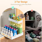 YJHome 2 Pack Expandable Under Sink Organizer, 2 Tier Pull Out Cabinet Organizer - Image 5