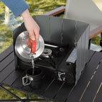 REDCAMP Folding Outdoor Stove Windscreen, 10 Plates Iron Camping Stove - Image 9