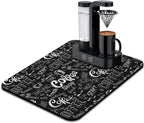 Coffee Bar Mat Accessories for Countertop Super Absorbent Anti-Slip Silicone by Kuyig+Home