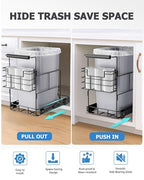 Bulado Pull Out Trash Can Under Cabinet, Under Sink Trash Can Kit - Image 8