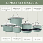 Nuwave Healthy Duralon Blue Ceramic Nonstick Cookware Set, Diamond Infused - Image 7