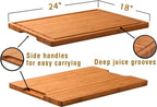 Allsum Extra Large Carbonized Bamboo Wood Cutting Boards - Image 2