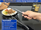 JETKONG 2 Pcs 18 Inch Stainless Steel Grill Tongs Heavy Duty Giant Tweezer Tongs - Image 3