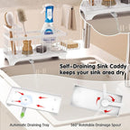 VOOWO Sponge Holder for Kitchen Sink, Compact Sink Caddy - Image 4