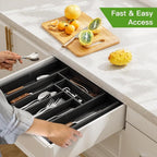 Pipishell Bamboo Expandable Drawer Organizer - Image 7