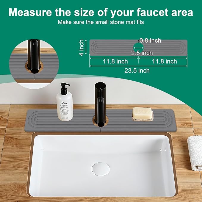 Stone Drying Mat for Kitchen Counter, Diatomaceous Earth Quick Dry Stone Mats - Image 7