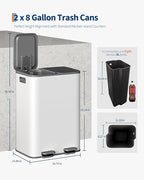 Garvee Trash Can, 2 x 8 gal Garbage Can - Image 3