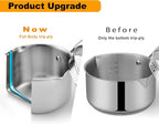 Cyrosa 2.5 Quart Saucepan with Strainer Lid, Stainless Steel Sauce Pot - Image 2