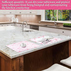 SiliFine 2 Pcs Large Coquette Pink Bow Dish Drying Mat Large - Image 6