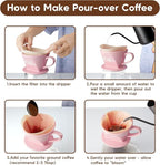 Pour Over Coffee Maker, Ceramic Pour Over Coffee Dripper, Manual Brew Maker - Image 5