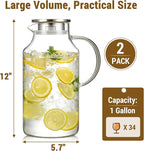 2 Pack 1 Gallon thickened Glass Pitcher - Image 3