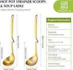 Patelai Hot Pot Slotted Ladle Set Stainless Steel Soup Ladle Strainer Scoops - Image 2