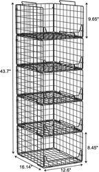 Jakyitvi 5-Tier Stackable Closet Organizer Shelf – Foldable Metal Storage Bins - Image 3