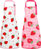2 Pack Kids Apron, Cute Cooking Aprons, Waterproof Art Apron - Image 8