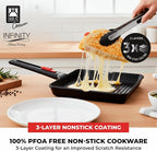 BRA COOKWARE Infinity Nonstick Ribbed Grill Pan | Cast Aluminum Searing Skillet - Image 5
