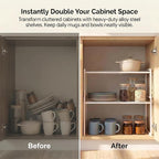 Set of 2 Cabinet Organizers 16.1''W 44 LBS Load Capacity Heavy Duty Kitchen - Image 4
