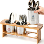 Lyellfe Silverware Holder for Countertop, Stainless Steel Cutlery Utensil - Image 4