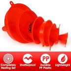 DEDC Oil Funnels Plastic Set for Car Automotive Kitchen Mini Small Large Red - Image 3