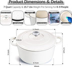 E-far 7QT Enameled Dutch Oven, Cast Iron Dutch Oven Pot - Image 2