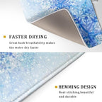 Giwawa 18"x24" Winter Blue Snowflakes Dish Drying Mat Christmas Snow Falling - Image 3