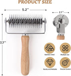 Pastry Lattice Roller Cutter, Stainless Steel Lattice Dough Cutter Wood Handle - Image 5