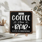 Coffee Bar Decor Sign, Rustic Wooden Plaque - Image 3