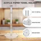 WORHE Paper Towel Holder Countertop Clear Acrylic 5.9" Diameter Thickening - Image 2