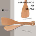 2PCS Wooden Spatulas for Cooking, 12.8inch Coated Beech Wood Turners for Frying - Image 3