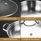 LOLYKITCH 5 QT Tri-Ply Stainless Steel Sauté Pan, 12 Inch Deep Frying Pan - Image 6