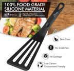 HOTEC 600℉ Heat Resistant Silicone Slotted Fish Turner Spatula Set, BPA Free - Image 3
