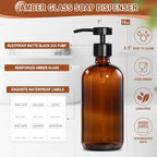 KASUNTING Amber Glass Soap Dispenser - Image 3