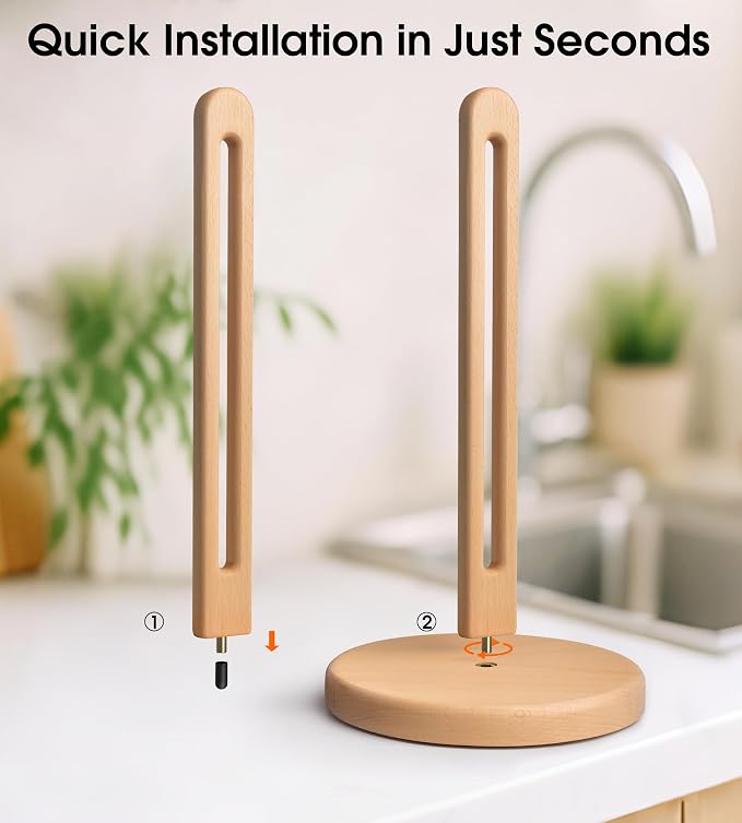 Wooden Paper Towel Holder Stand - Image 2