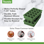 Tovolo Silicone Ice Cube Tray Pesto Green Pack of 2 BPA Free Ice Tray Mold - Image 3
