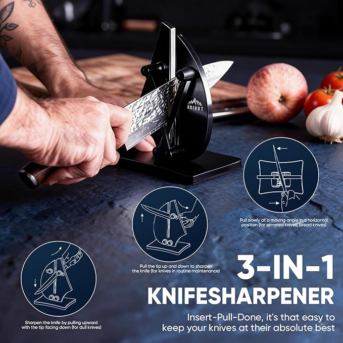 VN3 Professional Knife Sharpener | 3-Action Streamlined Sailboat Design - Image 3
