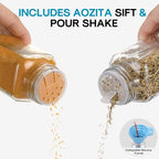 AOZITA 24 Pcs Glass Spice Jars - 4oz Empty Square Spice Bottles Containers - Image 4