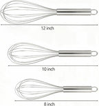Stainless Steel Whisk Set, 3 Sizes Kitchen Whisks - Image 6