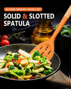 Pack of 2 Silicone Spatula, Non Stick Cooking Utensil Set, Wooden Handle - Image 6