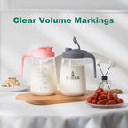 32oz Glass Pitcher with Lid, Heat & Cold Resistant, Leak-Proof Wide-Mouth Milk - Image 3