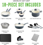 GreenLife Soft Grip Healthy Ceramic Nonstick 18 Piece Kitchen Cookware Pots and - Image 3
