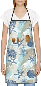Nautical Coastal Oven Mitts Pot Holders Cooking Apron Set of 5 Silicone - Image 6