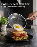 Honeycomb Stainless Steel Nonstick Frying Pan, Induction Cooktop Compatible - Image 2