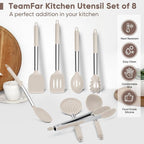 TeamFar Kitchen Utensils Set of 8, Silicone Utensils Kitchen Tools Set - Image 7