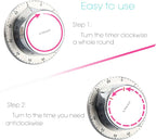 Kitchen Timer, 60 Minute Timer, Magnetic Loud Alarm, Mechanical Stainless Steel - Image 3