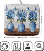 Giwawa Blue Hydrangea Dish Drying Mat - Image 2