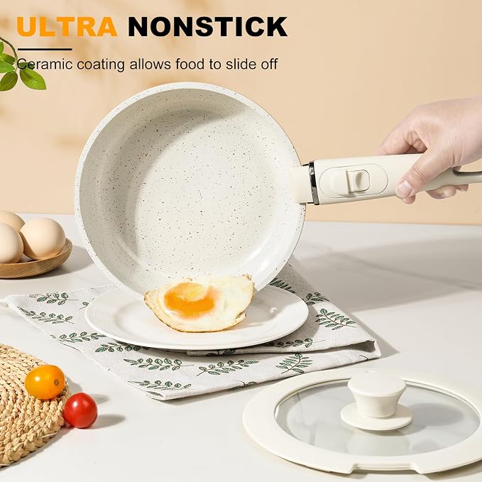 20-Piece Ceramic Nonstick Cookware Set – Induction Compatible, Non-Toxic Pots & - Image 4
