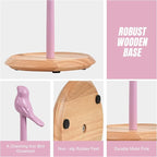 Wooden Paper Towel Holder countertop, Stylish Bird Shaped, Solid Wood Base&Iron - Image 6