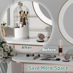 GAXmi Makeup Brush Holder with Lid Cosmetic Tools Organizer 360 Rotating - Image 6