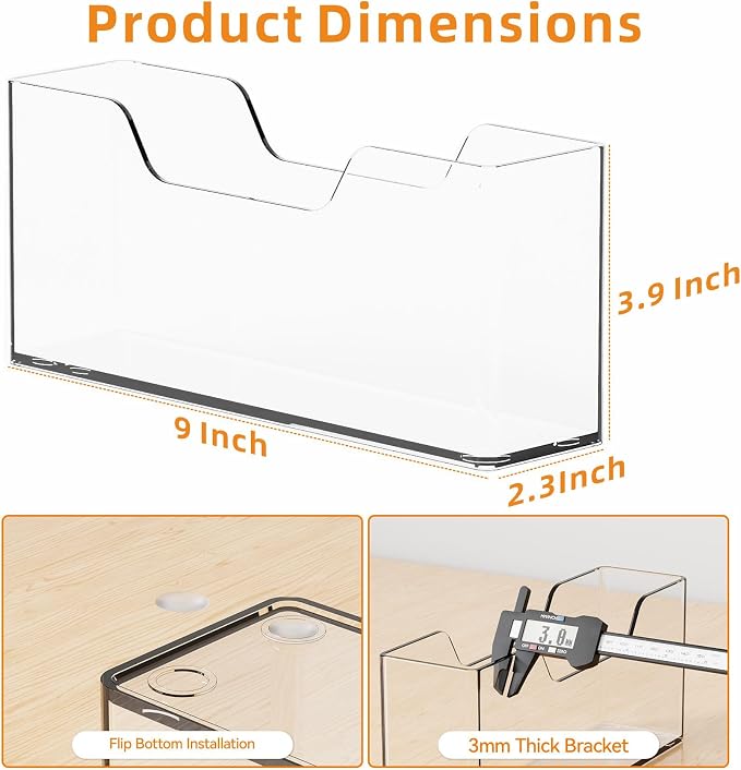 Cq acrylic Guest Towel Holder for Bathroom, 9 Inch Vertical Clear Napkin Holder - Image 3