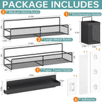 DTUQYX Spice Rack Wall Mounted 6 Pack: 100% Metal & Strong Adhesive Spice - Image 2