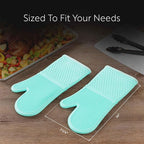 Comfy Grip 14 x 7.3 Inch Thick Baking Mitts, 1 Food-Grade Cooking Glove Set - Image 2